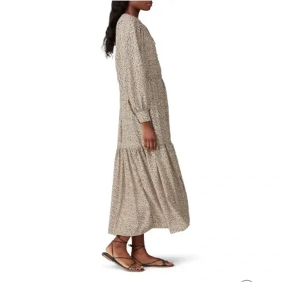 Sweet Baby Jamie Modest Peasant Ditsy Midi Dress - Picture 6 of 14